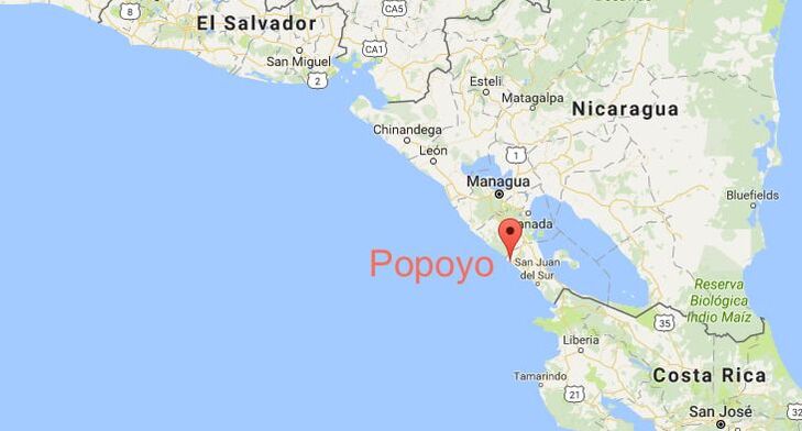 Popoyo Nicaragua map