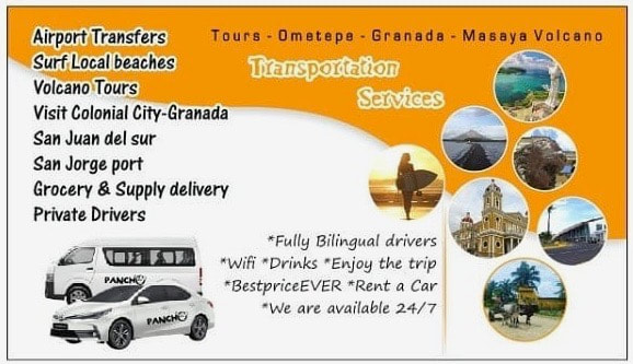 Popoyo Nicaragua taxi transportation services